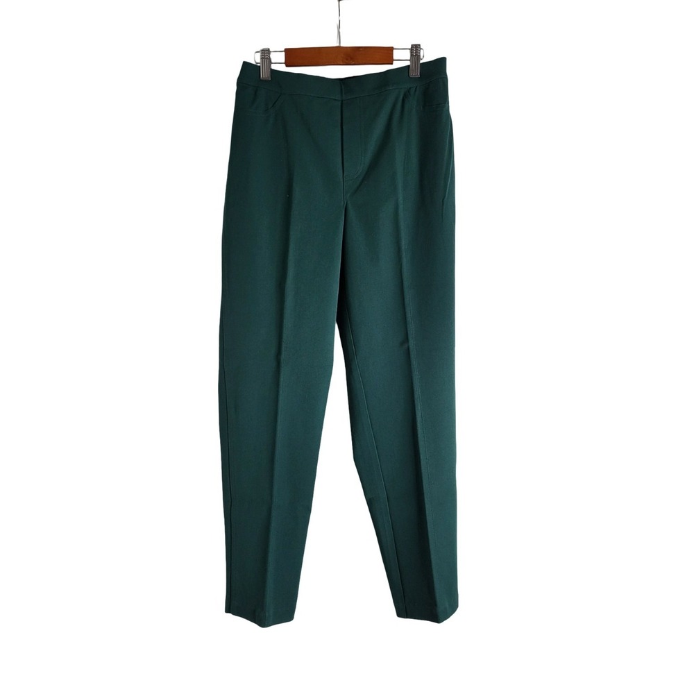 Isaac Mizrahi Live! Women's Forest Green Slacks Elastic Waist Size 8